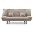 Pemberly Row Contemporary Microsuede Sleeper Sofa in Mocha Finish