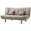 Pemberly Row Contemporary Microsuede Sleeper Sofa in Mocha Finish