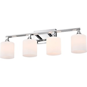 Pemberly Row Contemporary 4 Light Chrome Bath Vanity Fixture 29&quot Width
