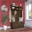 Pemberly Row Engineered Wood 40W Hall Tree and Shoe Bench with Doors - Ash Brown