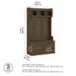 Pemberly Row Engineered Wood 40W Hall Tree and Shoe Bench with Doors - Ash Brown