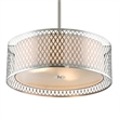 Pemberly Row 3 Light Drum Shade Metal Chandelier in Satin Nickel