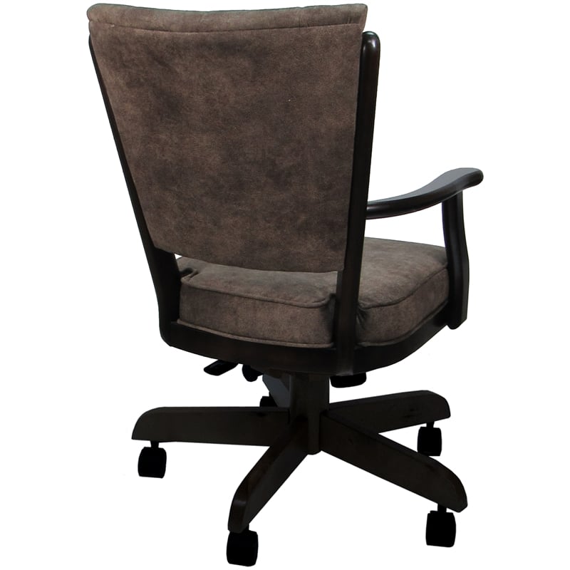 Pemberly Row Swivel Wood Dining Caster Chair Classic in Brown - Dark Walnut