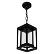 Pemberly Row 1 Light Farmhouse Metal Outdoor Hanging Light in Black