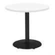 Pemberly Row Round Top Breakroom Table White Round Black Base Standard Height