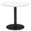 Pemberly Row Round Top Breakroom Table White Round Black Base Standard Height