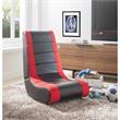 Pemberly Row Floor Chairs Black and Red Leather PU