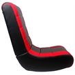 Pemberly Row Floor Chairs Black and Red Leather PU