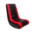 Pemberly Row Floor Chairs Black and Red Leather PU