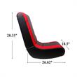 Pemberly Row Floor Chairs Black and Red Leather PU