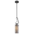 Pemberly Row 1-light Steel & Glass Mini Pendant in White Mosaic