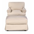 Pemberly Row T-Cushion Fabric Slipcovered Chair with Ottoman in Tan