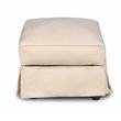 Pemberly Row T-Cushion Fabric Slipcovered Chair with Ottoman in Tan