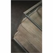 Pemberly Row Contemporary Glass Top Wood Side Table in Natural Finish