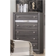 Pemberly Row Traditional Style 5 Drawer Chest in Gray Color made with Wood