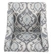 Pemberly Row Traditional Wood and Fabric Swoop Accent Chair in Suri Blue