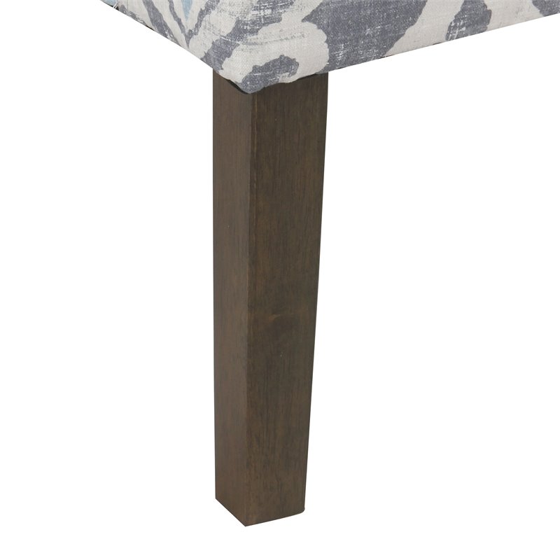 Pemberly Row Traditional Wood and Fabric Swoop Accent Chair in Suri Blue