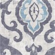 Pemberly Row Traditional Wood and Fabric Swoop Accent Chair in Suri Blue