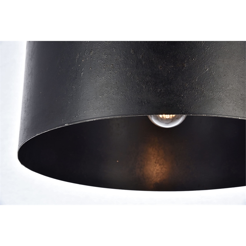 Pemberly Row 1-Light Transitional Metal Pendant in Vintage Black