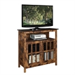 Pemberly Row TV Stand with Storage Cabinets in Brown Wood Finish