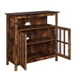 Pemberly Row TV Stand with Storage Cabinets in Brown Wood Finish