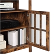 Pemberly Row TV Stand with Storage Cabinets in Brown Wood Finish
