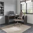 Pemberly Row L-Shaped Desk in Charcoal Maple - Engineered Wood