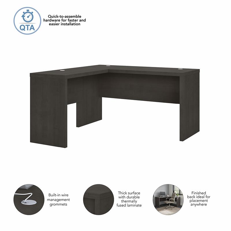Pemberly Row L-Shaped Desk in Charcoal Maple - Engineered Wood