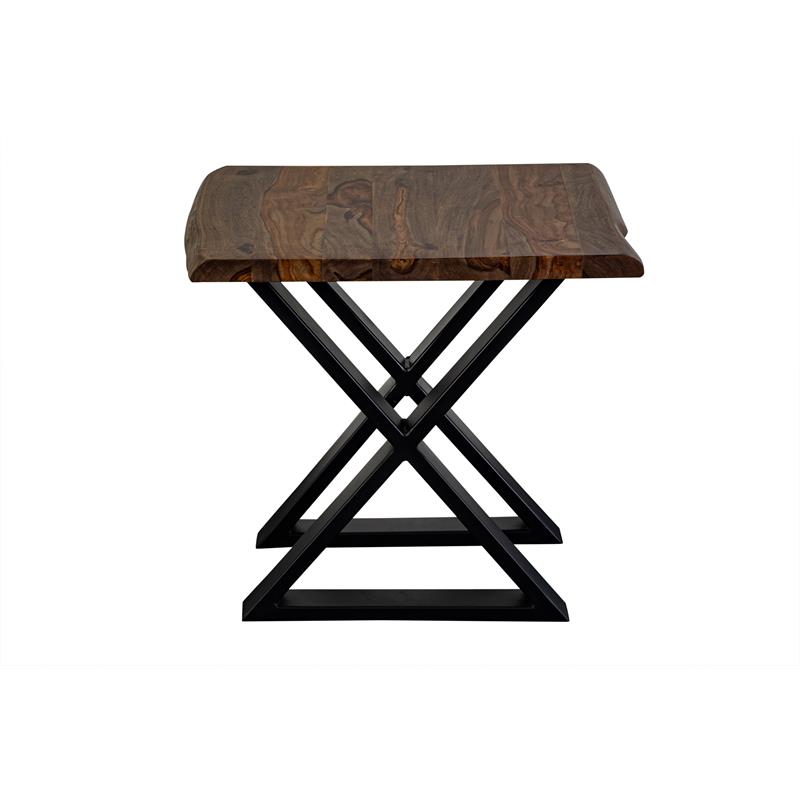 Pemberly Row Contemporary Solid Sheesham Wood End Table - Brown