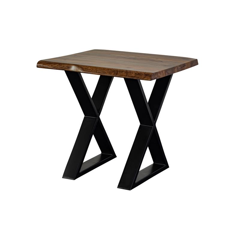 Pemberly Row Contemporary Solid Sheesham Wood End Table - Brown