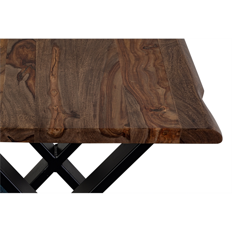 Pemberly Row Contemporary Solid Sheesham Wood End Table - Brown
