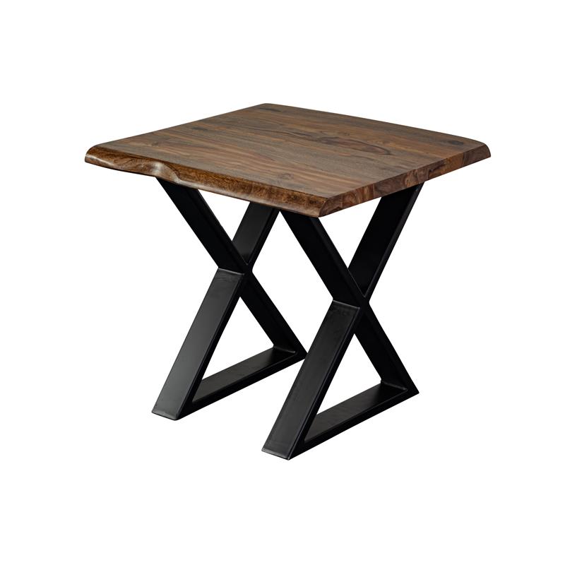 Pemberly Row Contemporary Solid Sheesham Wood End Table - Brown