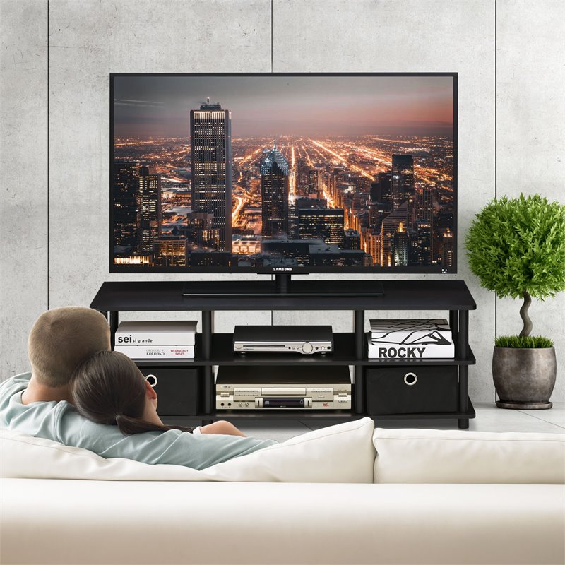 Pemberly Row Wood TV Entertainment Center for TV up to 43