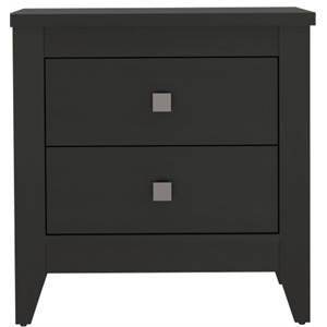Pemberly Row Contemporary 2-Shelf Engineered Wood Nightstand in Black