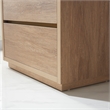 Pemberly Row Single Sink Bathroom Vanity Natural Oak Wood White Top - No Mirror