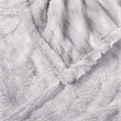 Pemberly Row Contemporary Polyester Knitted Solid Faux Fur Heated Throw in Gray