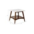 Pemberly Row Mid-Century Rubber Wood End Table in Off White/Pecan