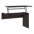 Pemberly Row Engineered Wood 3 Position Sit to Stand Desk Return in Heather Gray