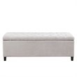 Pemberly Row Solid Wood and Polyester Storage Bench in Natural/Black