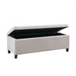 Pemberly Row Solid Wood and Polyester Storage Bench in Natural/Black