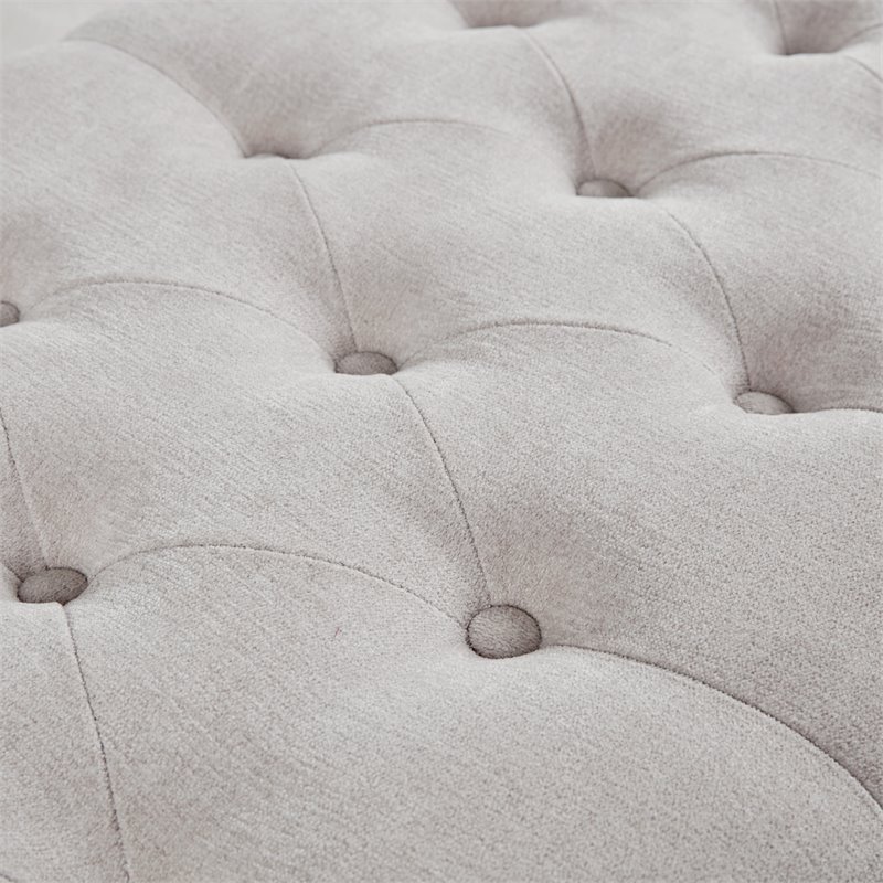 Pemberly Row Solid Wood and Polyester Storage Bench in Natural/Black