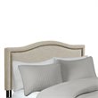 Pemberly Row Polyester Fabric and Metal Queen Size Headboard in Black/Cream