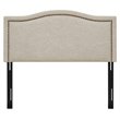 Pemberly Row Polyester Fabric and Metal Queen Size Headboard in Black/Cream