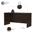 Pemberly Row 60W x 24D Credenza Desk in Black Walnut - Engineered Wood