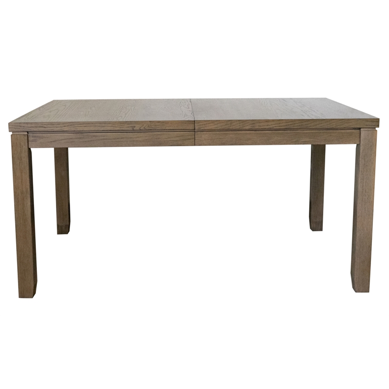 Pemberly Row Wood 5PC Extendable Dining Table Set 4 Slat Back Chairs in Brown