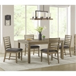 Pemberly Row Wood 5PC Extendable Dining Table Set 4 Slat Back Chairs in Brown