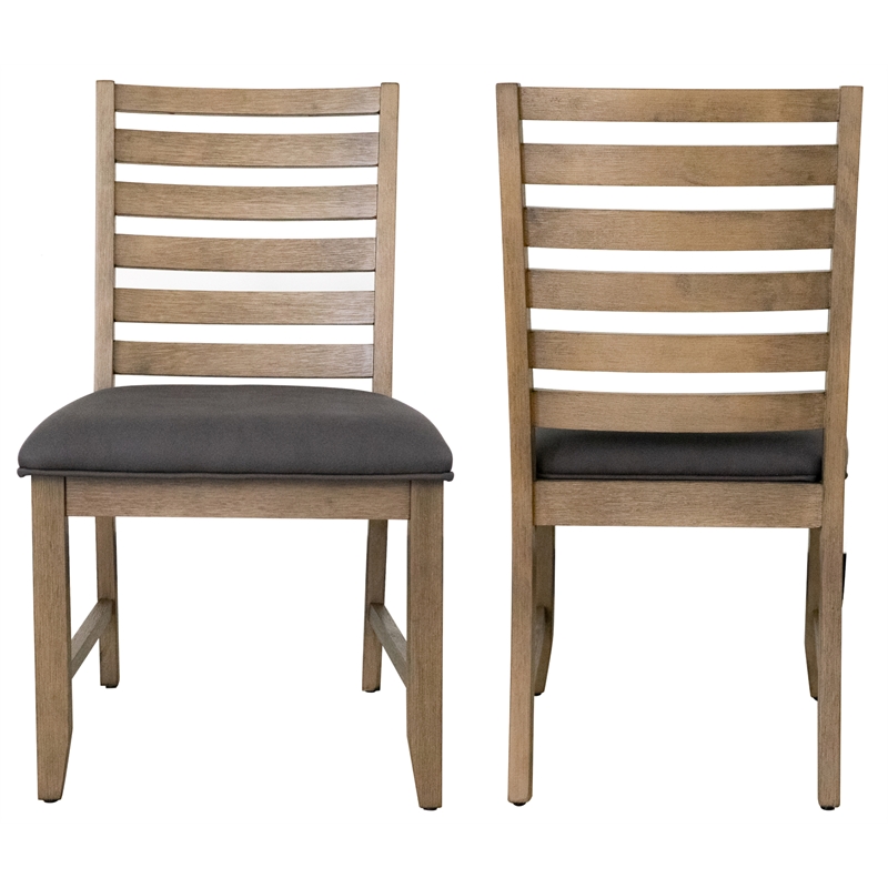 Pemberly Row Wood 5PC Extendable Dining Table Set 4 Slat Back Chairs in Brown