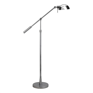 Pemberly Row Contemporary Metal 61&quot Floor Lamp in Silver Finish