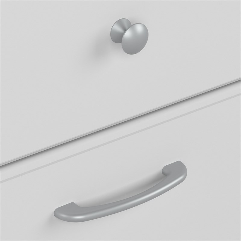 Pemberly Row 60W L-Shaped Computer Desk with Hutch in White - Engineered Wood