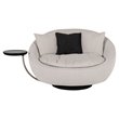 Pemberly Row Modern Fabric Accent Chair with Tray in Gray/Black